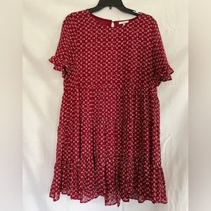burgundy patterned dress - medium